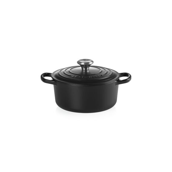 Le Creuset Signature Gusseisen-Bräter mit Deckel, Ø 18 cm, Rund, Für alle Herdarten und Induktion geeignet, Volumen: 1,8 l, 2,572 kg, Schwarz, 21177180000430