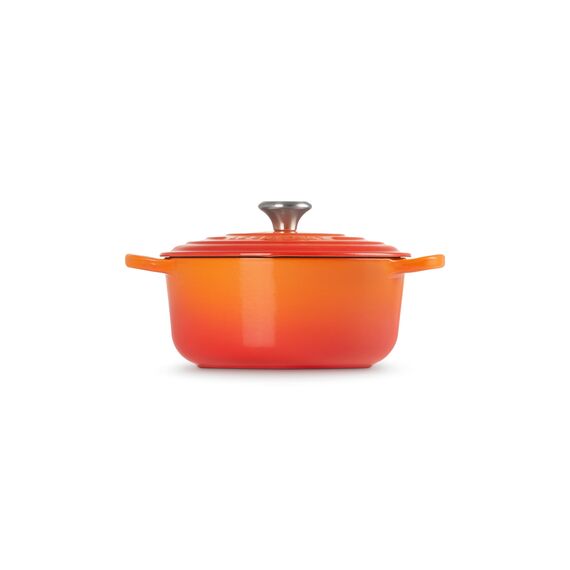 Le Creuset Signature Gusseisen-Bräter mit Deckel, Ø 20 cm, Rund, Für alle Herdarten und Induktion geeignet, Volumen: 2,4 l, 3,092 kg, Ofenrot, 21177200902430