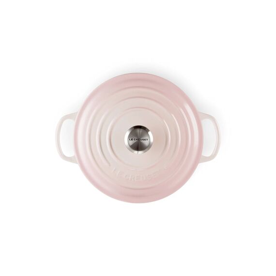 Le Creuset Signature Gusseisen-Bräter mit Deckel, Ø 20 cm, Rund, Für alle Herdarten und Induktion geeignet, Volumen: 2,4 l, 3,092 kg, Shell Pink, 21177207774430, 21177207774430