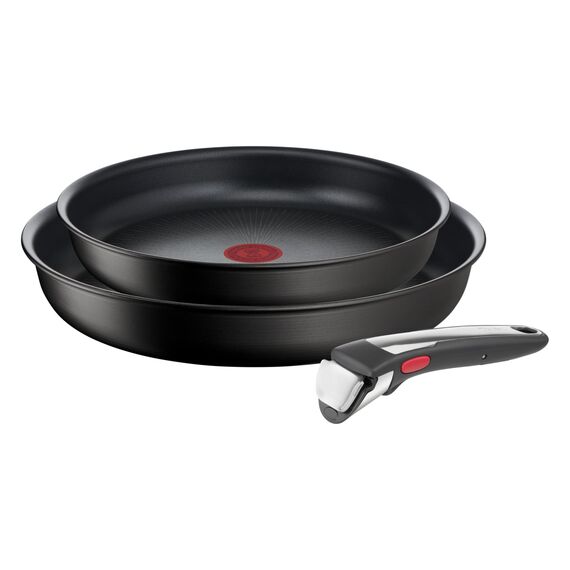 Tefal Ingenio Unlimited On 3-teiliges Pfannenset abnehmbarer Griff, 22/26 cm, platzsparend, stapelbar, Pfannenset Induktion mit Antihaftversiegelung, einfache Handhabung und Reinigung, L39598
