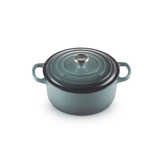 Le Creuset Signature Gusseisen-Bräter mit Deckel, Ø 22 cm, Rund, Für alle Herdarten und Induktion geeignet, Volumen: 3,3 l, 3,932 kg, Ocean, 21177223602430