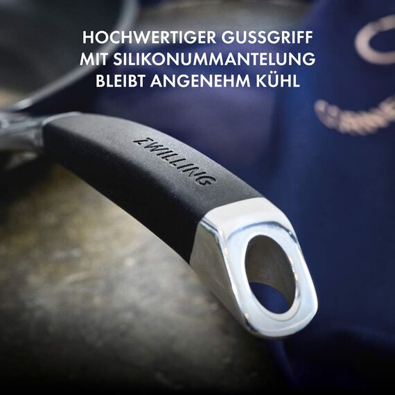 ZWILLING CORNELIA POLETTO Bratpfanne, 28 cm, mit 4-lagiger Antihaftbeschichtung mit Diamantpartikeln, 18/10 Edelstahl, für alle Herdarten inkl. Induktion