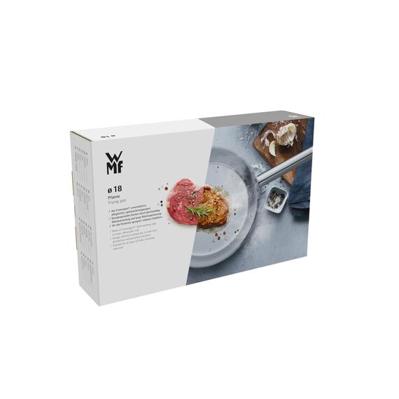 WMF Mini Bratpfanne beschichtet klein 18 cm, Cromargan Edelstahl poliert, Induktion, stapelbar, ideal für kleine Portionen oder Singlehaushalte