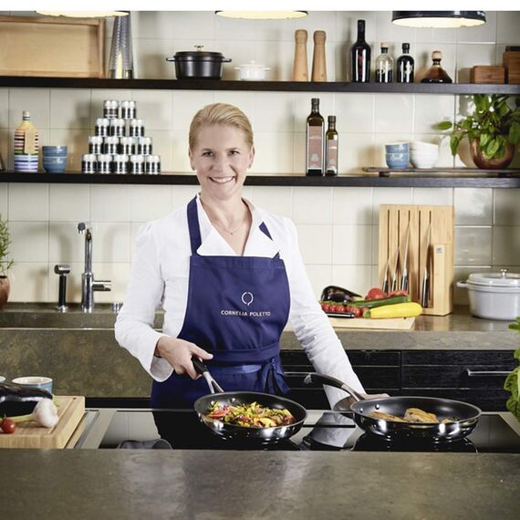 ZWILLING CORNELIA POLETTO Bratpfannen, Set 3-teilig (20 cm + 24 cm + 28 cm), mit 4-lagiger Antihaftbeschichtung mit Diamantpartikeln, 18/10 Edelstahl, für alle Herdarten inkl. Induktion