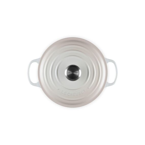 Le Creuset Signature Gusseisen-Bräter mit Deckel, Ø 24 cm, Rund, Für alle Herdarten und Induktion geeignet, Volumen: 4,2 l, 4,305 kg, Meringue, 21177247164430