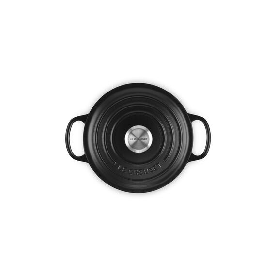 Le Creuset Signature Gusseisen-Bräter mit Deckel, Ø 18 cm, Rund, Für alle Herdarten und Induktion geeignet, Volumen: 1,8 l, 2,572 kg, Schwarz, 21177180000430