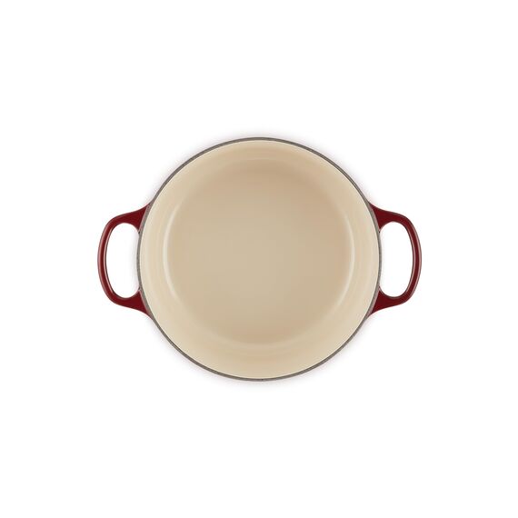 Le Creuset Signature Gusseisen-Bräter mit Deckel, Ø 24 cm, Rund, Für alle Herdarten und Induktion geeignet, Volumen: 4,2 l, 4,305 kg, Garnet, 21177249494441