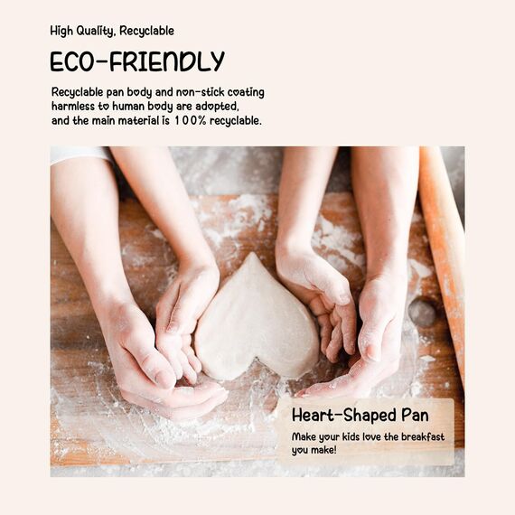 RIOVARM 4-Loch Herzform Eierpfanne Antihaftbeschichtung Granit Kleine Pfannen Induktion Bratpfanne Kreativ Niedlich Omelett-Pfanne ohne PFOA Gesunde Pfannkuchen Pfanne zum Frühstück