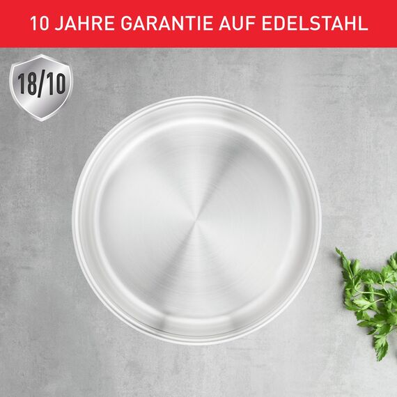Tefal Ingenio Preference On 4-teiliges Kasserollenset, 16/18/20 cm, Topfset abnehmbarer Griff, Topfset Induktion stapelbar, platzsparend, einfache Handhabung und Reinigung, Edelstahl, L898S3
