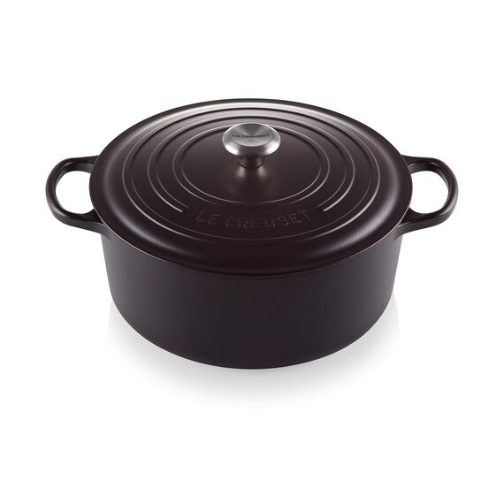 Le Creuset Signature Gusseisen-Bräter mit Deckel, Ø 30 cm, Rund, Für alle Herdarten und Induktion geeignet, Volumen: 8,1 l, 9, Schwarz, 21177300000430