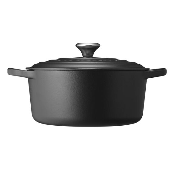Le Creuset Signature Gusseisen-Bräter mit Deckel, Ø 24 cm, Rund, Für alle Herdarten und Induktion geeignet, Volumen: 4,2 l, 4,305 kg, Schwarz, 21177240000430