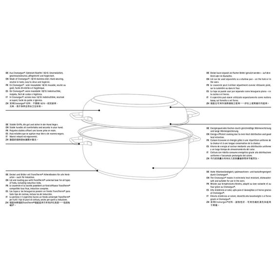 WMF Bräter mit Deckel backofengeeignet, 8,5l, Bräter Induktion, Cromargan Edelstahl, Induktionsdeckel, Schmortopf, 41 x 28,5 x 18 cm