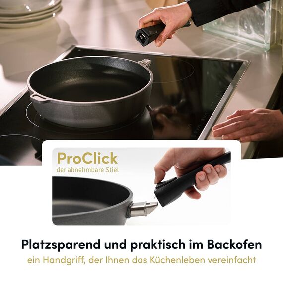 Hoffmann Große Aluguss Bratpfanne 32 cm ohne Deckel Induktion I hoher Rand I Made in Germany