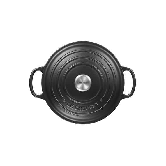 Le Creuset Signature Gusseisen-Bräter mit Deckel, Ø 24 cm, Rund, Für alle Herdarten und Induktion geeignet, Volumen: 4,2 l, 4,305 kg, Schwarz, 21177240000430