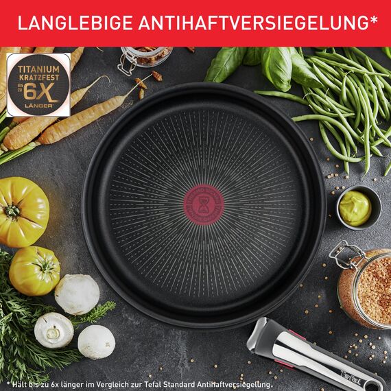 Tefal Ingenio Preference On 15-teiliges Topf und Pfannenset abnehmbarer Griff, stapelbar, platzsparend, Topfset Induktion mit Antihaftversiegelung, einfache Handhabung und Reinigung, L97495