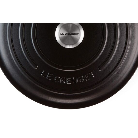 Le Creuset Signature Gusseisen-Bräter mit Deckel, Ø 30 cm, Rund, Für alle Herdarten und Induktion geeignet, Volumen: 8,1 l, 9, Schwarz, 21177300000430