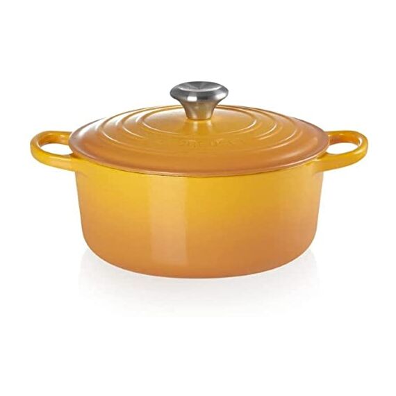 Le Creuset Signature Gusseisen-Bräter mit Deckel, Ø 24 cm, Rund, Für alle Herdarten und Induktion geeignet, Volumen: 4,2 l, 4,305 kg, Nectar, 21177246724430