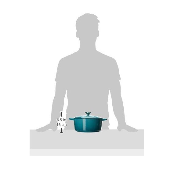 Le Creuset Signature Gusseisen-Bräter mit Deckel, Ø 28 cm, Rund, Für alle Herdarten und Induktion geeignet, Volumen: 6,7 l, 6,125 kg, Karibik, 21177281702430