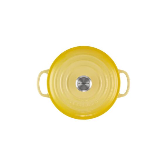 Le Creuset Signature Gusseisen-Bräter mit Deckel, Ø 20 cm, Rund, Für alle Herdarten und Induktion geeignet, Volumen: 2,4 l, 3,092 kg, Soleil, 21177204032430