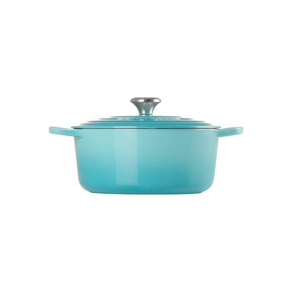 Le Creuset Signature Gusseisen-Bräter mit Deckel, Ø 26 cm, Rund, Für alle Herdarten und Induktion geeignet, Volumen: 5,3 l, 5,135 kg, Karibik, 21177261702430