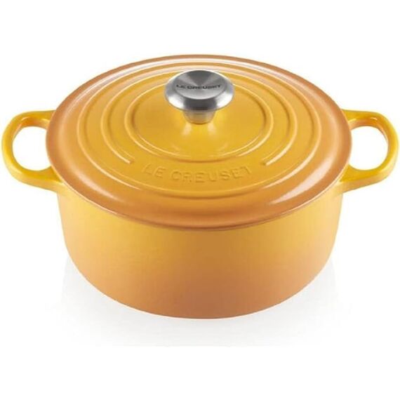 Le Creuset Signature Gusseisen-Bräter mit Deckel, Ø 24 cm, Rund, Für alle Herdarten und Induktion geeignet, Volumen: 4,2 l, 4,305 kg, Nectar, 21177246724430