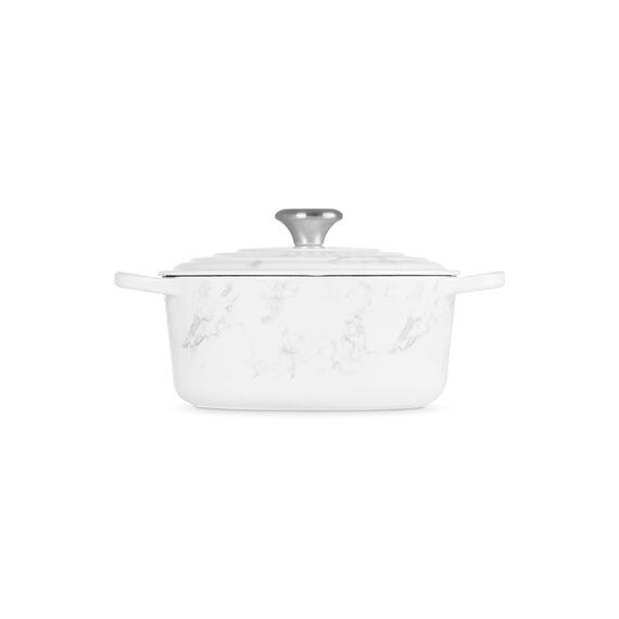 Le Creuset Signature Gusseisenbräter mit Deckel, Ø 24 cm, rund, geeignet für alle Herdarten und Induktion, Volumen: 4,2 l, 4.3 kg, Marble, 21177248691430