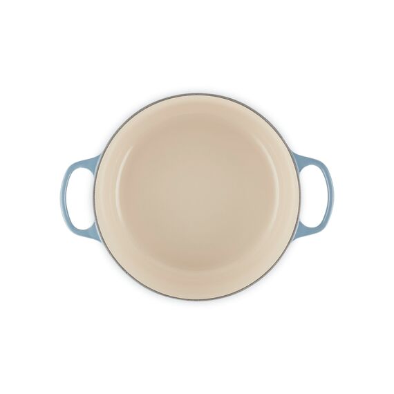 Le Creuset Signature Gusseisen-Bräter mit Deckel, Ø 28 cm, Rund, Für alle Herdarten und Induktion geeignet, Volumen: 6,7 l, 6,125 kg, Chambray, 21177284344441