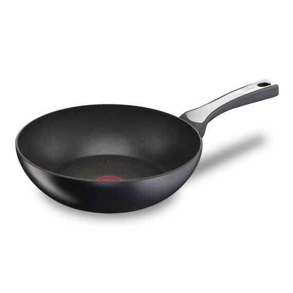 Tefal Unlimited On Wokpfanne Induktion 28 cm, katzfeste Titanium 6X Antihaftversiegelung, Thermo-Signal bei idealer Brattemperatur, für alle Herdarten geeignet, G25919