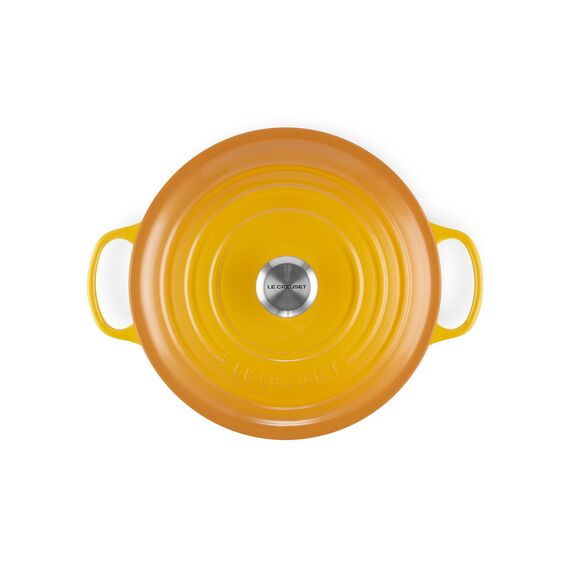 Le Creuset Signature Gusseisen-Bräter mit Deckel, Ø 28 cm, Rund, Für alle Herdarten und Induktion geeignet, Volumen: 6,7 l, 6,125 kg, Nectar, 21177286724430