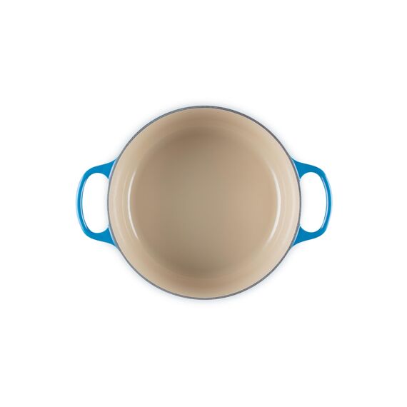 Le Creuset Signature Gusseisen-Bräter mit Deckel, Ø 24 cm, Rund, Für alle Herdarten und Induktion geeignet, Volumen: 4,2 l, 4,305 kg, Marseille