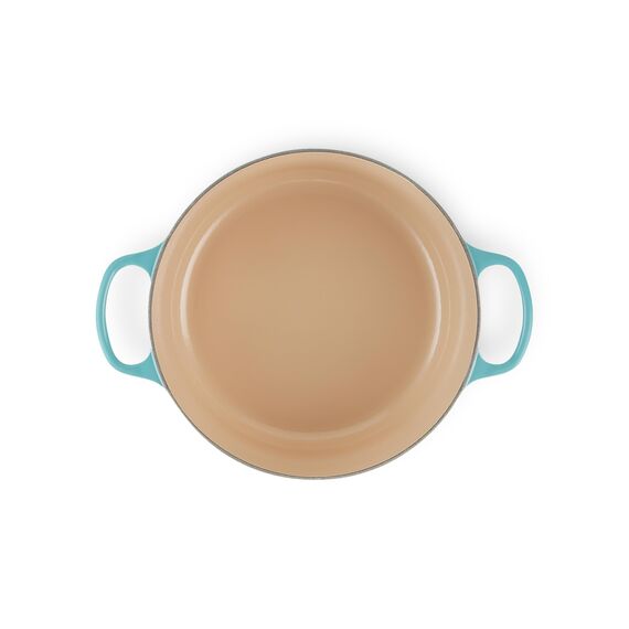 Le Creuset Signature Gusseisen-Bräter mit Deckel, Ø 28 cm, Rund, Für alle Herdarten und Induktion geeignet, Volumen: 6,7 l, 6,125 kg, Karibik, 21177281702430