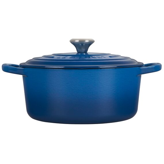 Le Creuset Signature Gusseisen-Bräter mit Deckel, Ø 22 cm, Rund, Für alle Herdarten und Induktion geeignet, Volumen: 3,3 l, 3,932 kg, Marseille