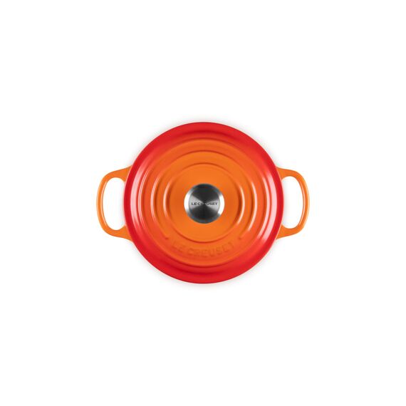 Le Creuset Signature Gusseisen-Bräter mit Deckel, Ø 18 cm, Rund, Für alle Herdarten und Induktion geeignet, Volumen: 1,8 l, 2,572 kg, Ofenrot, 21177180902430
