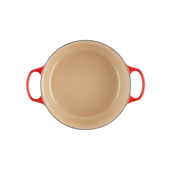 Le Creuset Signature Gusseisen-Bräter mit Deckel, Ø 28 cm, Rund, Für alle Herdarten und Induktion geeignet, Volumen: 6,7 l, 6,125 kg, Kirschrot, 21177280602430