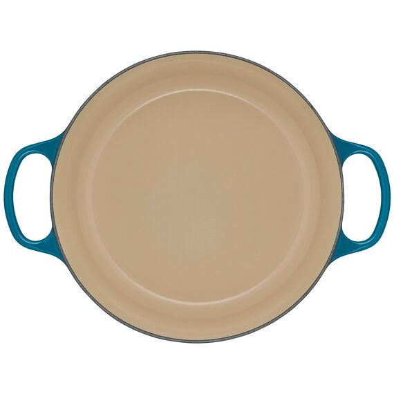 Le Creuset Signature Gusseisen-Bräter mit Deckel, Ø 28 cm, Rund, Für alle Herdarten und Induktion geeignet, Volumen: 6,7 l, 6,125 kg, Deep Teal, 21177286422430