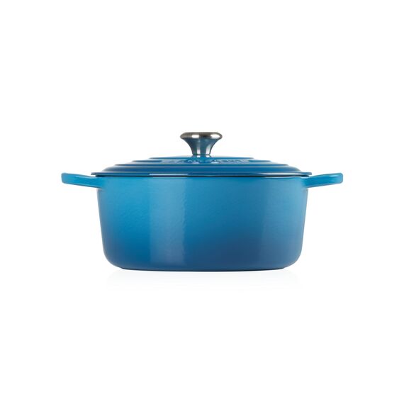 Le Creuset Signature Gusseisen-Bräter mit Deckel, Ø 28 cm, Rund, Für alle Herdarten und Induktion geeignet, Volumen: 6,7 l, 6,125 kg, Marseille