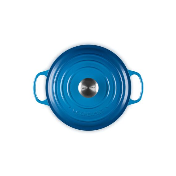 Le Creuset Signature Gusseisen-Bräter mit Deckel, Ø 24 cm, Rund, Für alle Herdarten und Induktion geeignet, Volumen: 4,2 l, 4,305 kg, Marseille