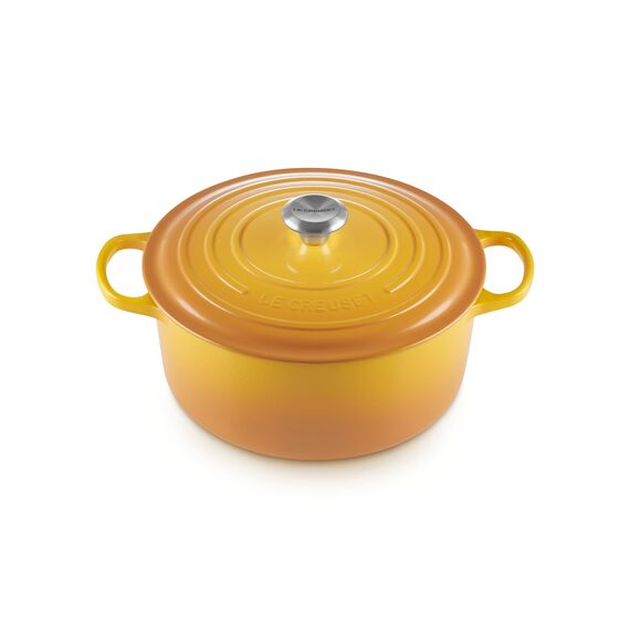 Le Creuset Signature Gusseisen-Bräter mit Deckel, Ø 28 cm, Rund, Für alle Herdarten und Induktion geeignet, Volumen: 6,7 l, 6,125 kg, Nectar, 21177286724430