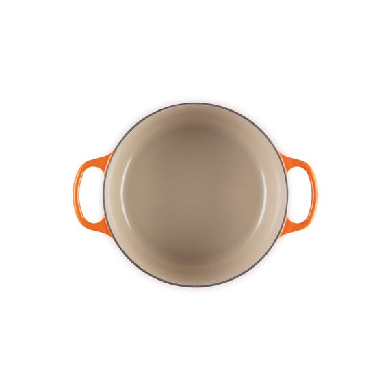 Le Creuset Signature Gusseisen-Bräter mit Deckel, Ø 24 cm, Rund, Für alle Herdarten und Induktion geeignet, Volumen: 4,2 l, 4,305 kg, Ofenrot, 21177240902430