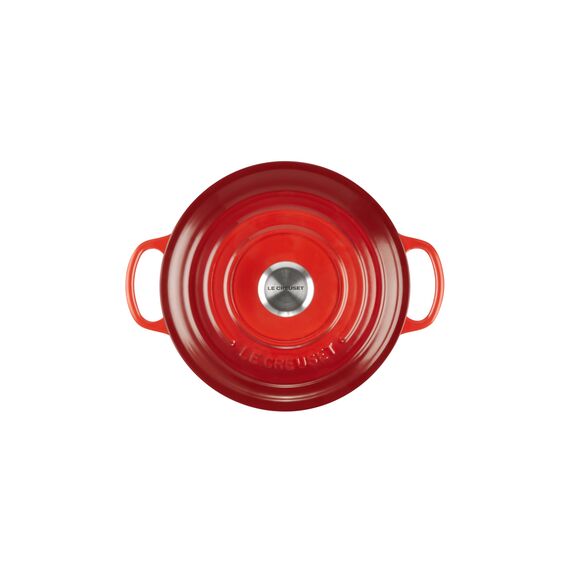 Le Creuset Signature Gusseisen-Bräter mit Deckel, Ø 20 cm, Rund, Für alle Herdarten und Induktion geeignet, Volumen: 2,4 l, 3,092 kg, Kirschrot, 21177200602430