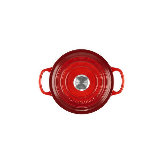 Le Creuset Signature Gusseisen-Bräter mit Deckel, Ø 18 cm, Rund, Für alle Herdarten und Induktion geeignet, Volumen: 1,8 l, 2,572 kg, Kirschrot, 21177180602430