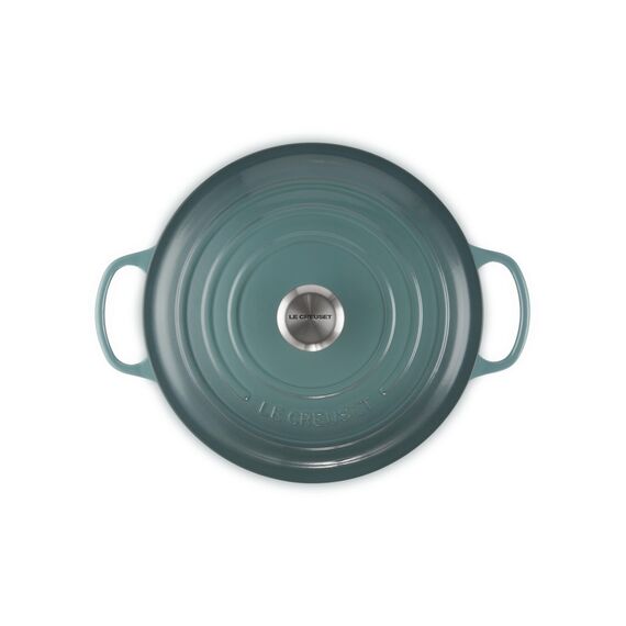Le Creuset Signature Gusseisen-Bräter mit Deckel, Ø 28 cm, Rund, Für alle Herdarten und Induktion geeignet, Volumen: 6,7 l, 6,125 kg, Ocean, 21177283602430
