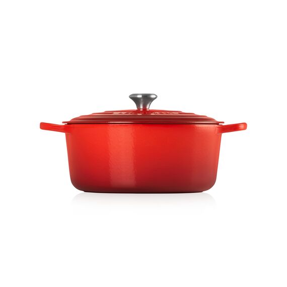 Le Creuset Signature Gusseisen-Bräter mit Deckel, Ø 30 cm, Rund, Für alle Herdarten und Induktion geeignet, Volumen: 8,4 l, 7,165 kg, Kirschrot, 21177300602430
