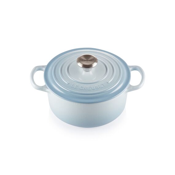 Le Creuset Signature Gusseisen-Bräter mit Deckel, Ø 22 cm, Rund, Für alle Herdarten und Induktion geeignet, Volumen: 3,3 l, 3,932 kg, Coastal Blue, 21177224202430