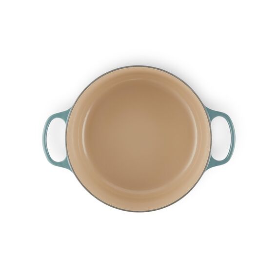 Le Creuset Signature Gusseisen-Bräter mit Deckel, Ø 28 cm, Rund, Für alle Herdarten und Induktion geeignet, Volumen: 6,7 l, 6,125 kg, Ocean, 21177283602430