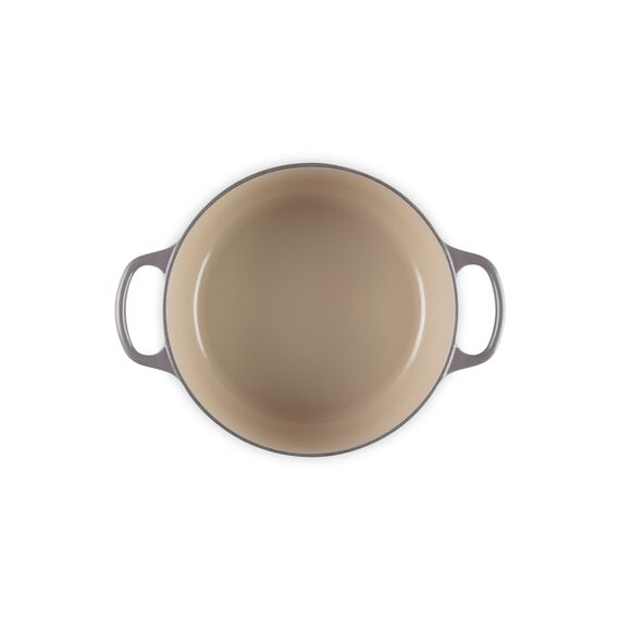 Le Creuset Signature Gusseisen-Bräter mit Deckel, Ø 24 cm, Rund, Für alle Herdarten und Induktion geeignet, Volumen: 4,2 l, 4,305 kg, Flint, 21177244442430