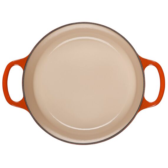 Le Creuset Signature Gusseisen-Bräter mit Deckel, Ø 22 cm, Rund, Für alle Herdarten und Induktion geeignet, Volumen: 3,3 l, 3,932 kg, Ofenrot, 21177220902430