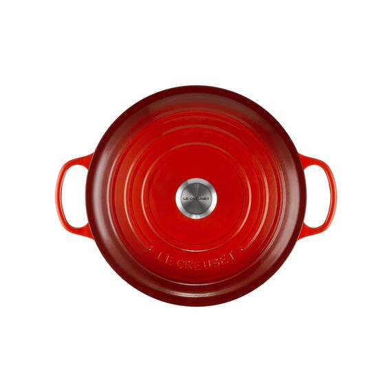 Le Creuset Signature Gusseisen-Bräter mit Deckel, Ø 30 cm, Rund, Für alle Herdarten und Induktion geeignet, Volumen: 8,4 l, 7,165 kg, Kirschrot, 21177300602430