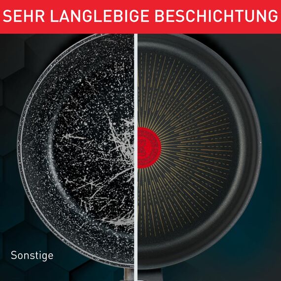 Tefal Unlimited On Wokpfanne Induktion 28 cm, katzfeste Titanium 6X Antihaftversiegelung, Thermo-Signal bei idealer Brattemperatur, für alle Herdarten geeignet, G25919
