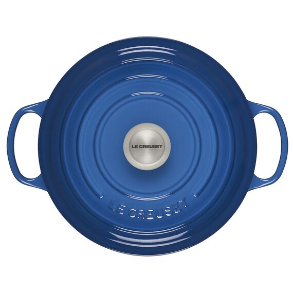 Le Creuset Signature Gusseisen-Bräter mit Deckel, Ø 26 cm, Rund, Für alle Herdarten und Induktion geeignet, Volumen: 5,3 l, 5,135 kg, Marseille